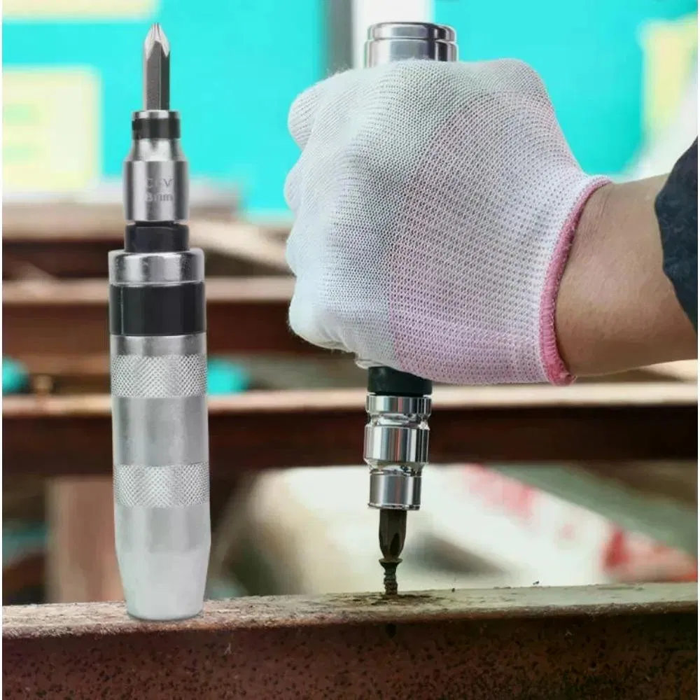 13Pcs Impact Screwdriver Set S2 Alloy Steel Bit Kit Reversible R/L Torque Driver Anti Slip Knurled Handle Rust Stripped Seized Screw Remover with Phillips Slotted Hex Bits Green Metal photo 2