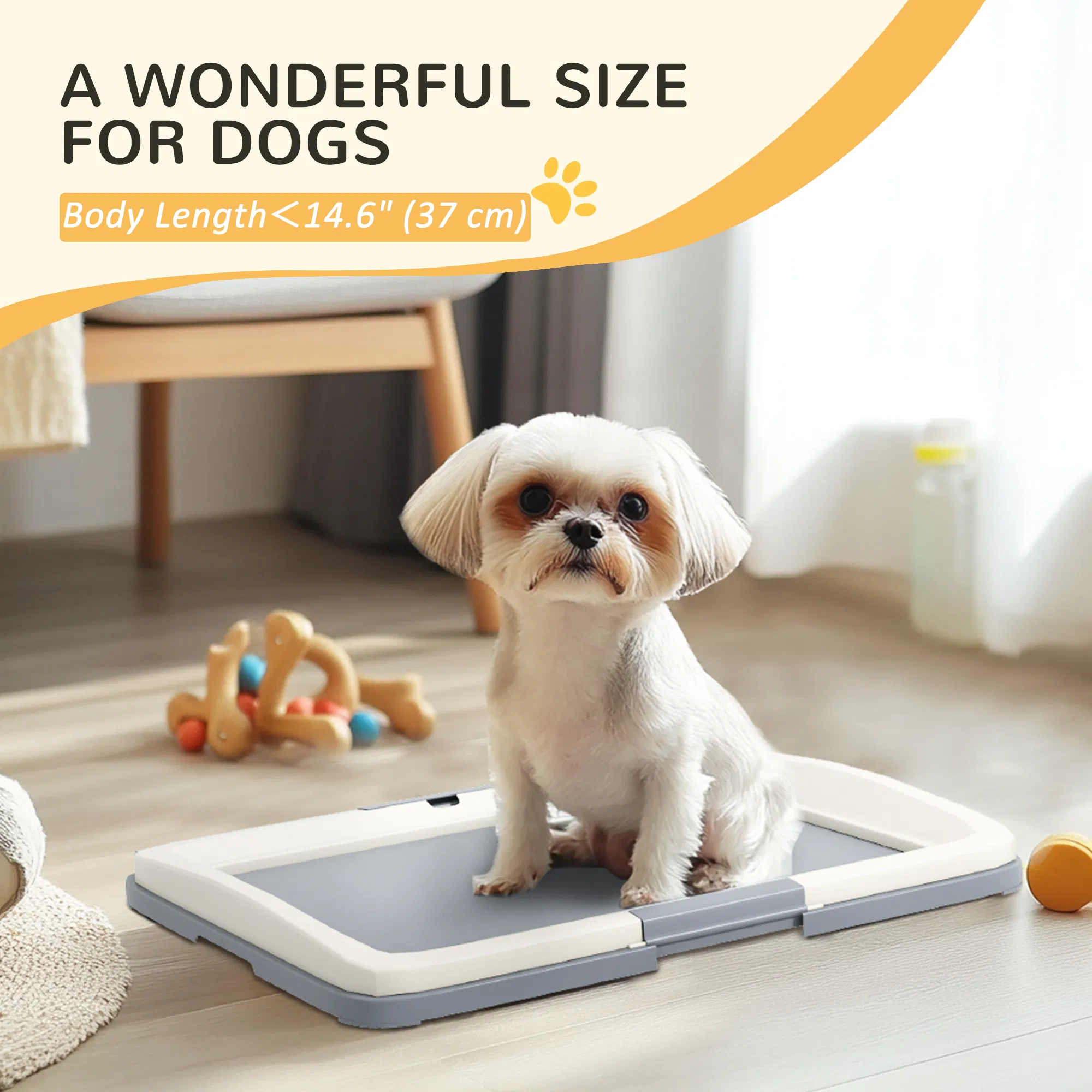 25" x 19" Pee Pad Holder, Dog Potty Tray for Indoor Outdoor, Easy to Clean Dog Training Toilet Pee Pad Tray, Grey photo 3