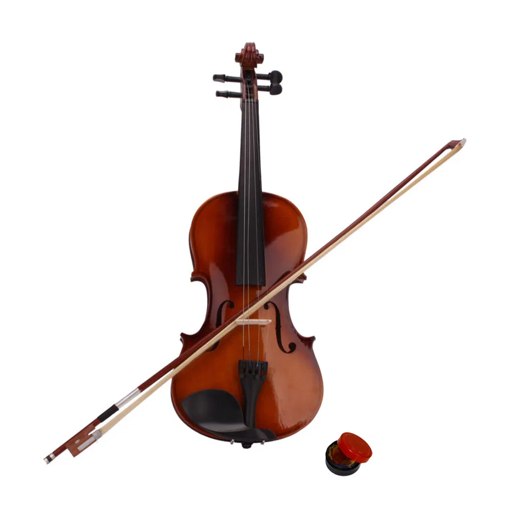 New 4/4 Acoustic Violin Case Bow Rosin Natural photo 1