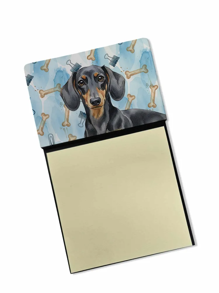 Black and Tan Dachshund Coworker Watercolor Sticky Note Holder Refillable Dispenser Desk Accessory 3x3 Pad Gift photo 8