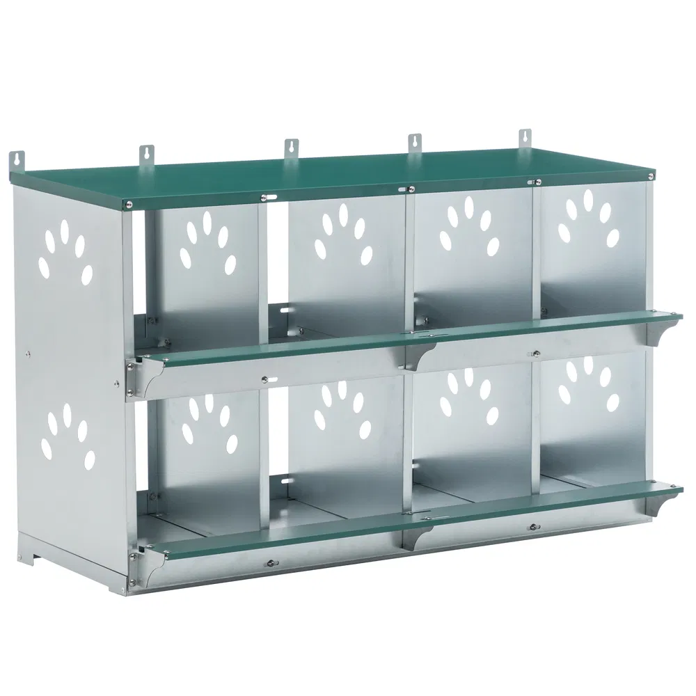 8 Room Metal Chicken Nesting Boxes 8 Compartment Egg Coop photo 7