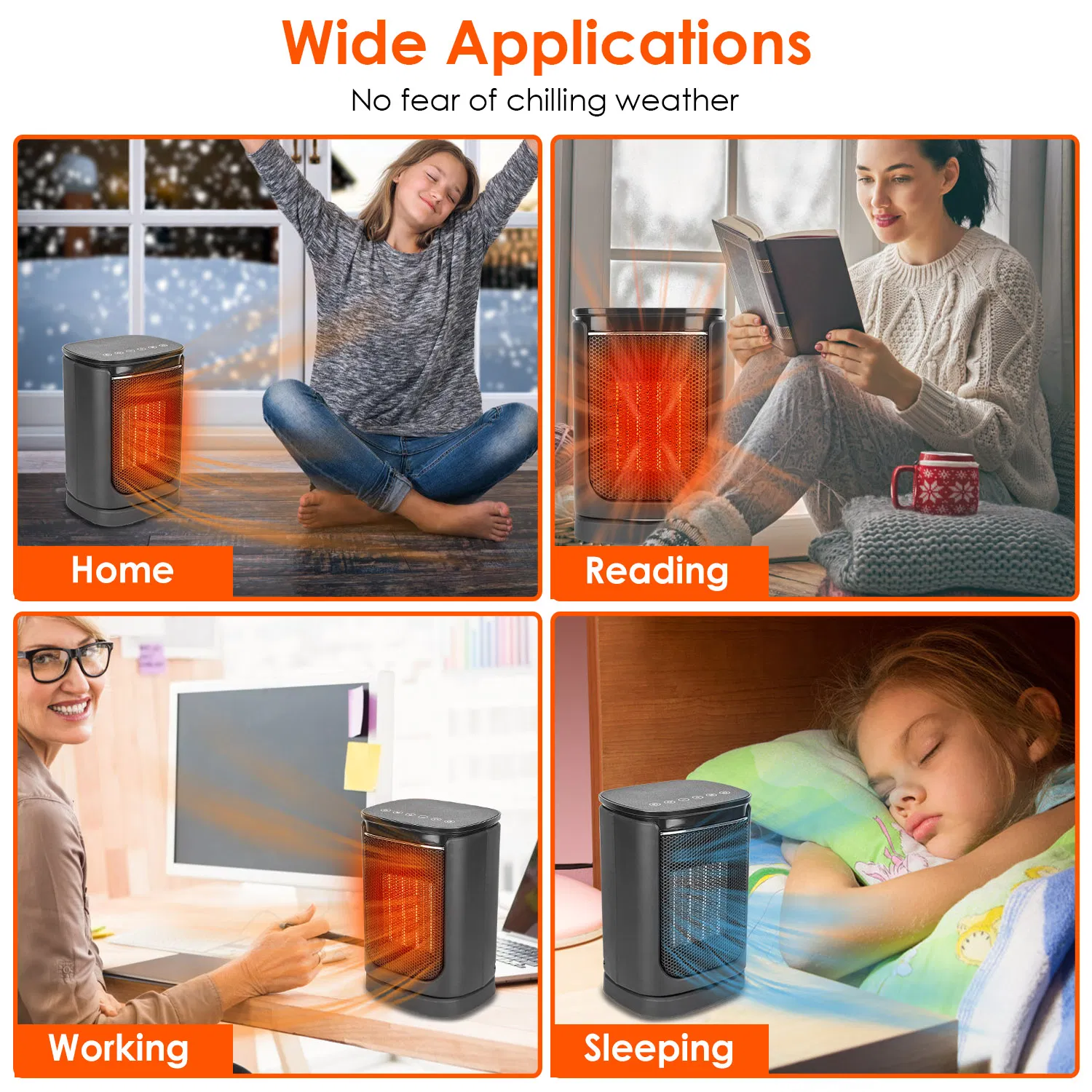 1500W Oscillating Ceramic Space Heater, Portable Electric Heater with Digital Display,Remote Control,3 Heat Modes,Safety Shut-Off for Indoor Use photo 6