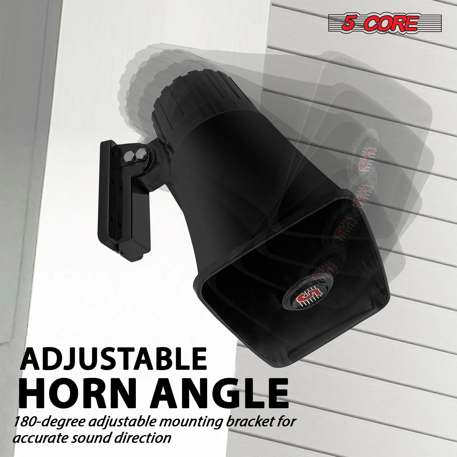 5 Core PA Horn 250W Loud Speaker 4 Pcs 8 Inch Bull Horn Loud Audio 8Ohm All Weather Indoor Outdoor Use photo 8