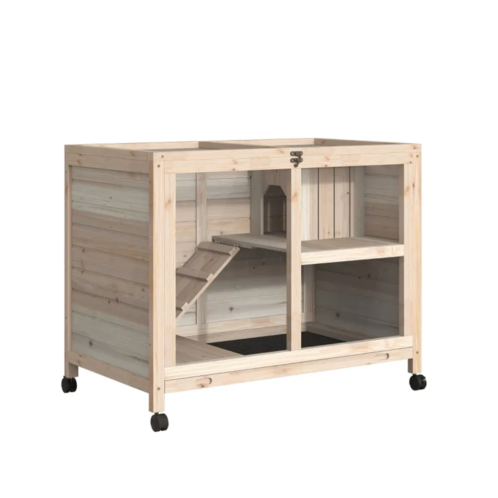 Pet cage /Wood Rabbit Hutch-Natural ( Amazon Shipping)(Prohibited by WalMart) photo 1