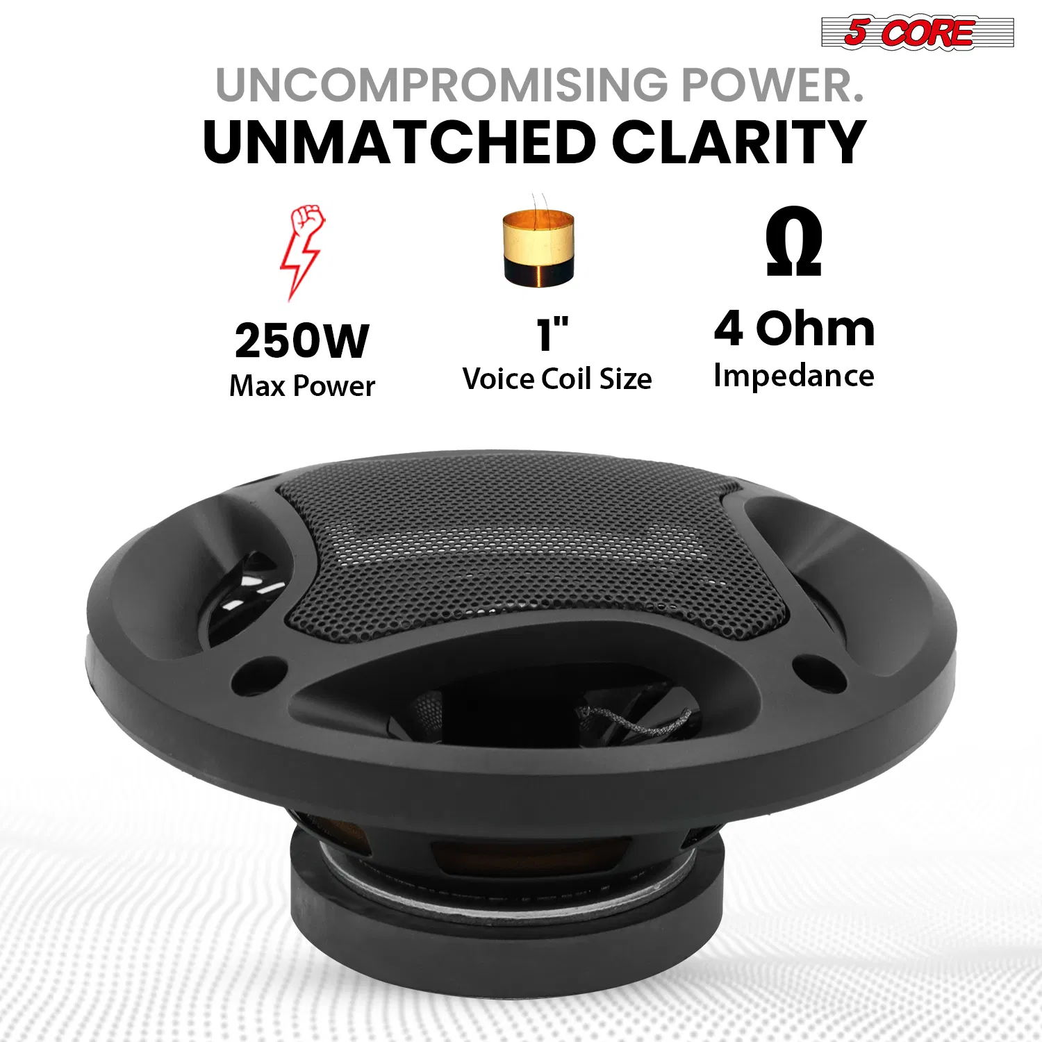5Core Coaxial Car Door Speakers 4' Pair 250W 4Ohm 2 Way Woofer Audio w Tweeter photo 2