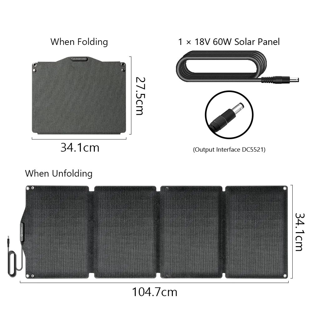 150W Portable Power Station&60W Solar Panel;  FlashFish 45000mAh Solar Generator with 60W 18V ETFE Portable Solar Panel;  Flashfish Foldable Solar Charger photo 4
