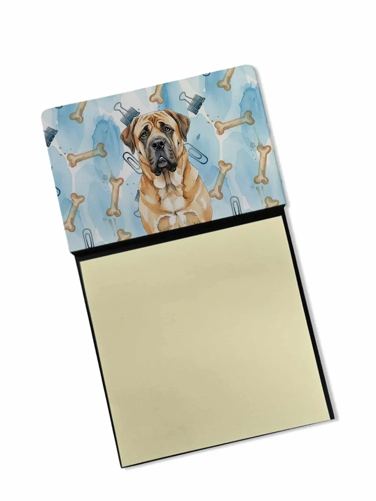 Apricot English Mastiff Coworker Watercolor Sticky Note Holder Refillable Dispenser Desk Accessory 3x3 Pad Gift photo 8