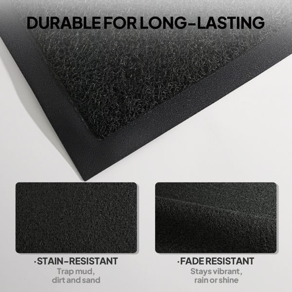 1PC Black PVC Composite Commercial Entrance Mat, 90x150x1.2cm, Extra-Long & Thick Heavy-Duty Floor Protection photo 5