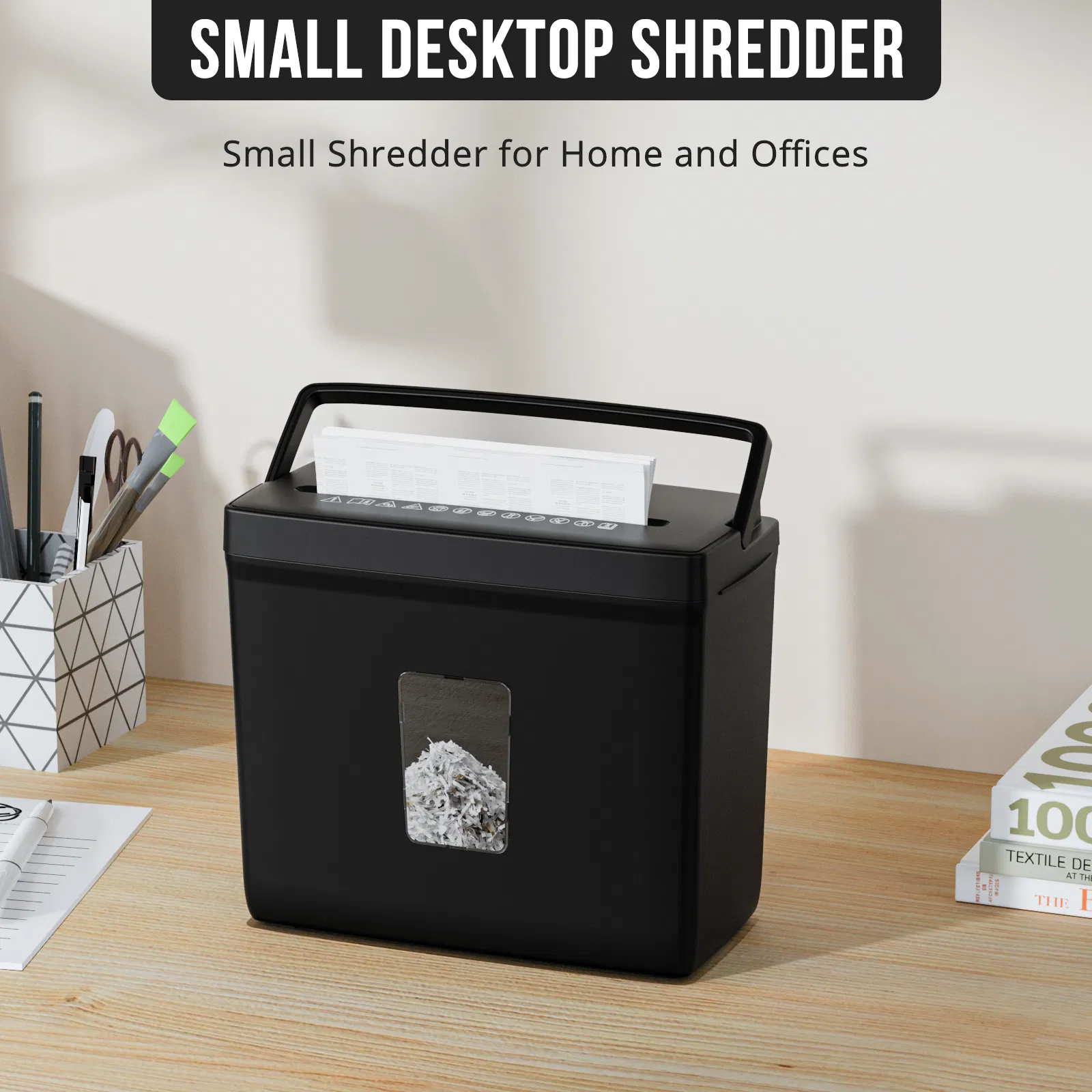 Paper Shredder for Home Use,5 Sheets Small Crosscut Paper Shredder,P-4 Security Level with 2.38-Gallon Basket, 4-Mode Design-Durable & Fast and Jam Proof for Home Office Utilization photo 6