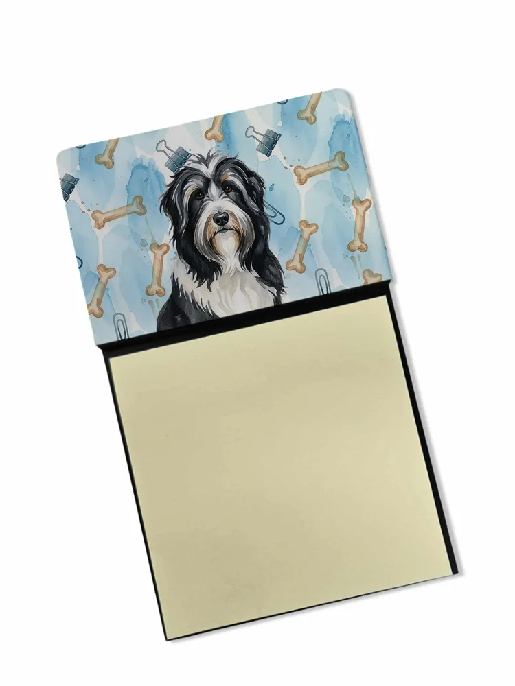 Black Bearded Collie Coworker Watercolor Sticky Note Holder Refillable Dispenser Desk Accessory 3x3 Pad Gift photo 8
