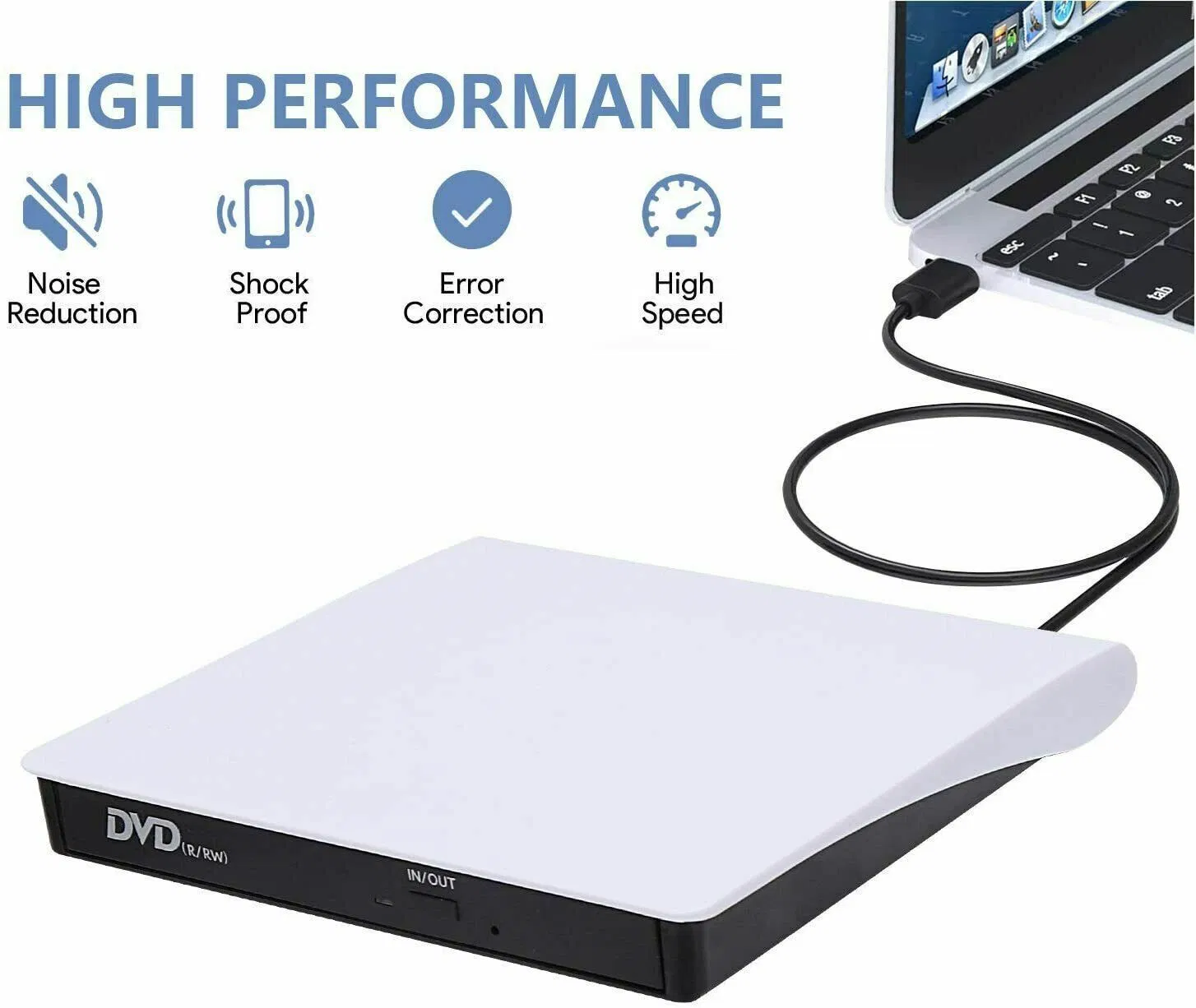 Slim External CD DVD Drive USB 3.0 Disc Player Burner Writer For Laptop PC Mac photo 6