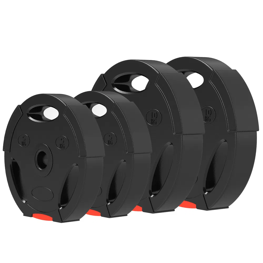 1-Inch Weight Plates, Barbell Weights Set for Weightlifting and Strength Training, 2 x 22lbs + 2 x 11lbs photo 7