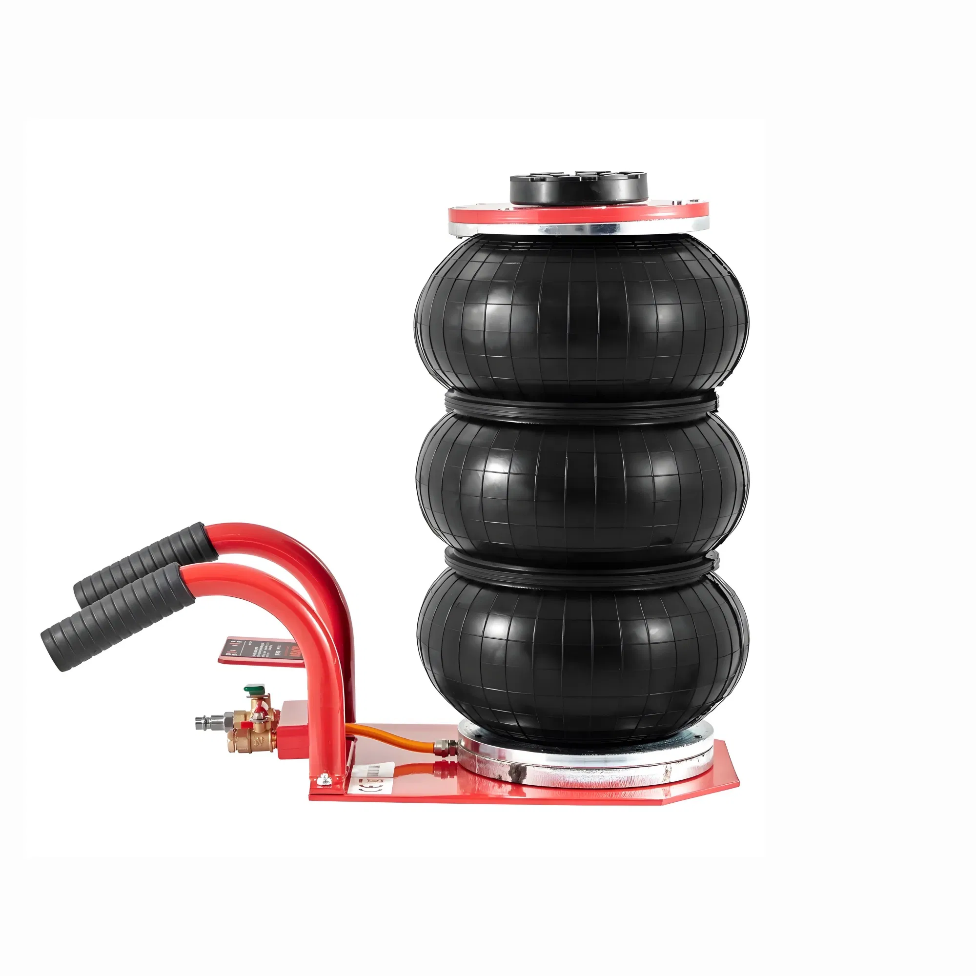 3 Ton/6600 lbs Triple Bag Air Jack with Six Steel Pipes, 17.7" Fast Lifting Pneumatic Jack with Side Handles, 3-5s Lift, Red, for Car & Garage Repair photo 6