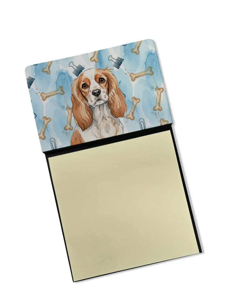 Blenheim Cavalier Spaniel Coworker Watercolor Sticky Note Holder Refillable Dispenser Desk Accessory 3x3 Pad Gift photo 8
