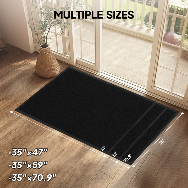 1PC Black PVC Composite Commercial Entrance Mat, 90x150x1.2cm, Extra-Long & Thick Heavy-Duty Floor Protection photo 2
