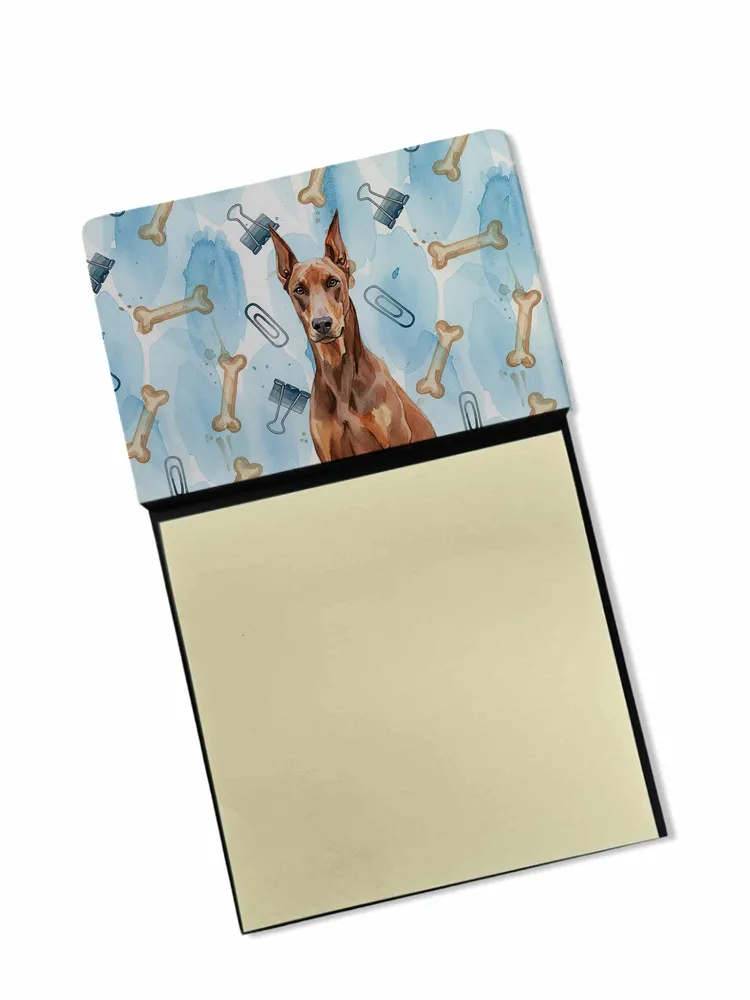Red Doberman Pinscher Coworker Watercolor Sticky Note Holder Refillable Dispenser Desk Accessory 3x3 Pad Gift photo 8