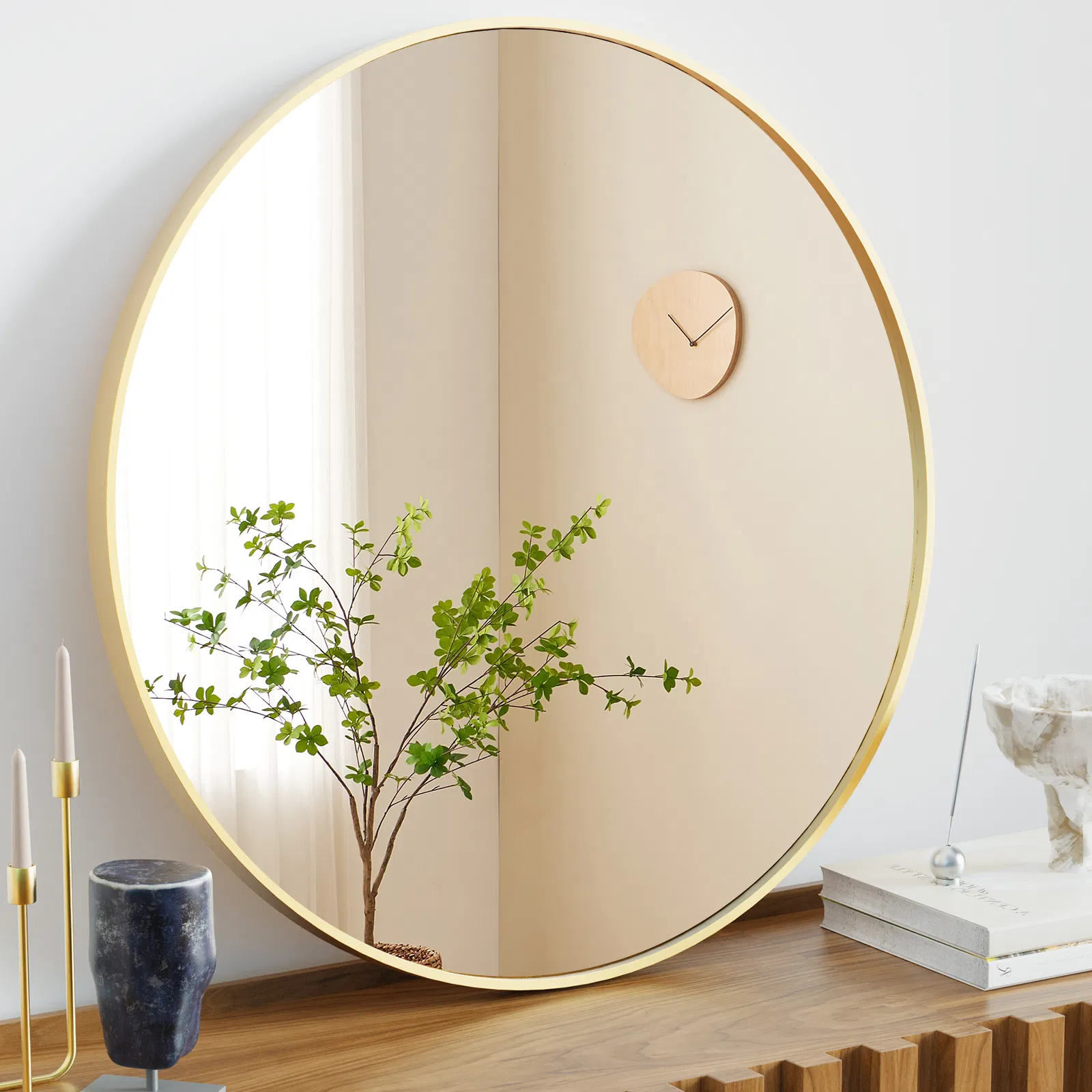 Black Round Wall Mirror 20-30 Inch, Bathroom Mirrors for Over Sink, Circle Mirror for Bathroom, Entryway, Bedroom, Vanity photo 1
