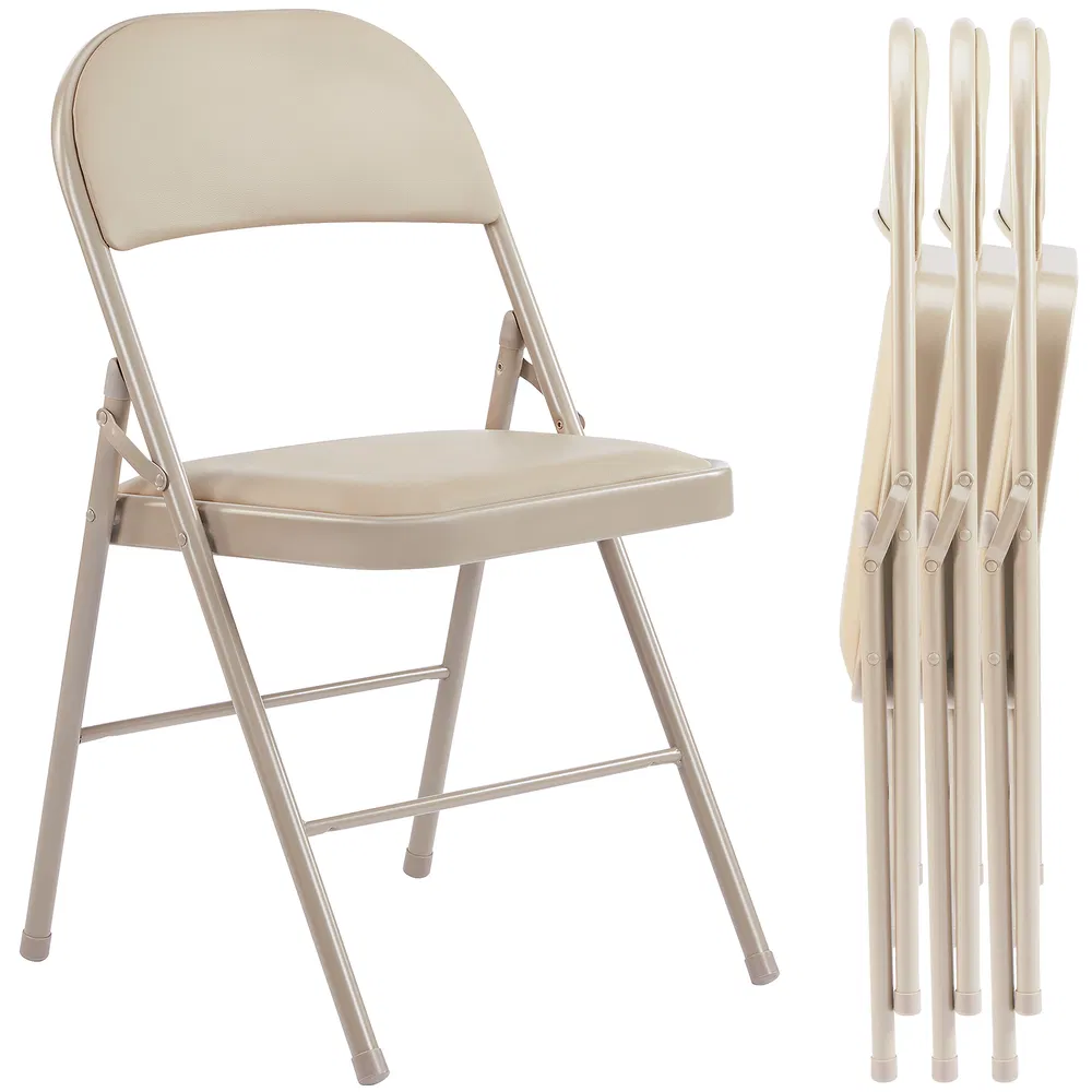 Folding Chair, Leather Padded Folding Chairs, Easy to Use and Store, Outdoor and Indoor, for Home, Office, Party, Comfy photo 3