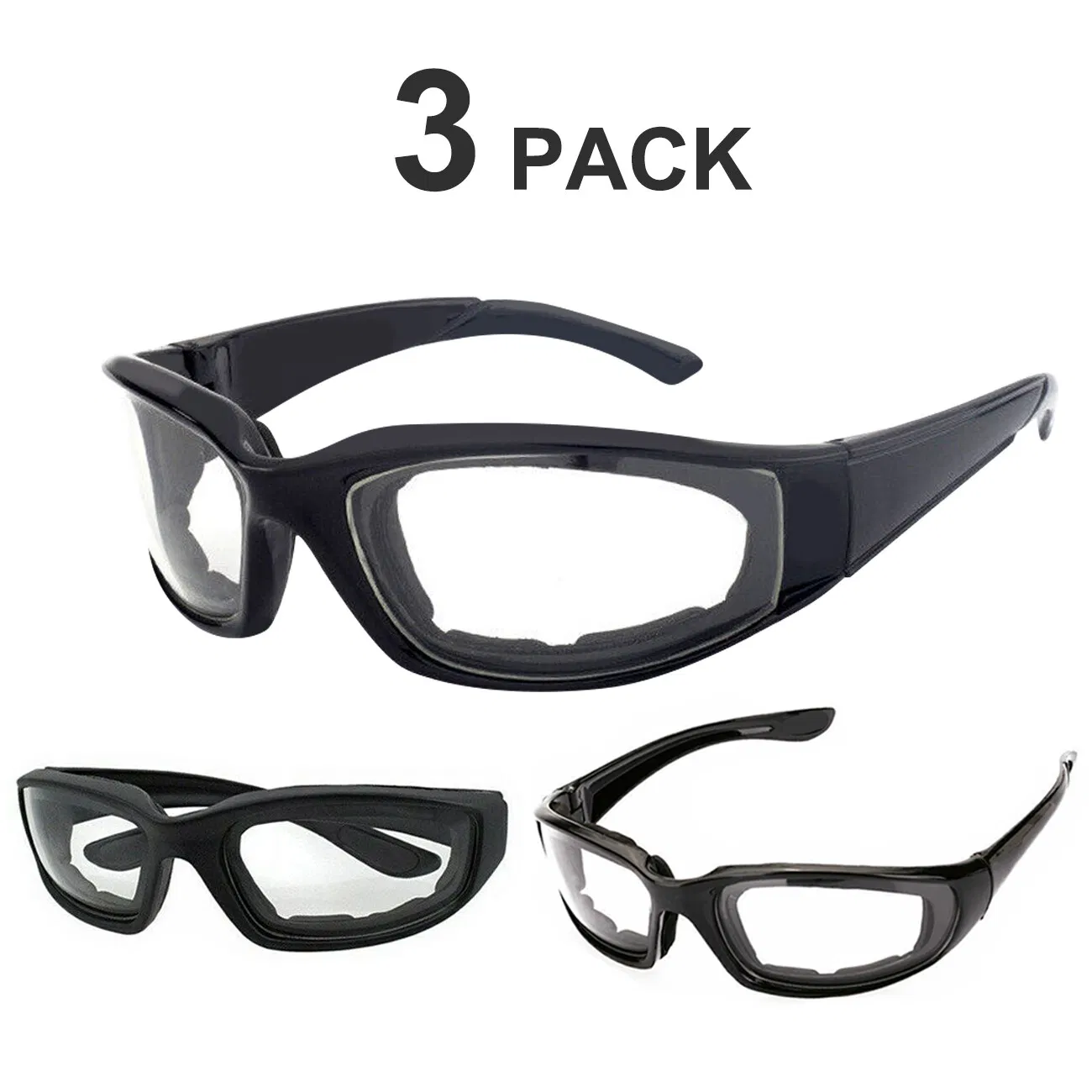 3 pairs Motorcycle Sports Biker Riding Glasses Wind Resistant Eye Protection Clear Sports Goggles Cycling Glasses Sunglasses(Logistics only For USPS.TK/TMEU only For self-pickup) photo 1