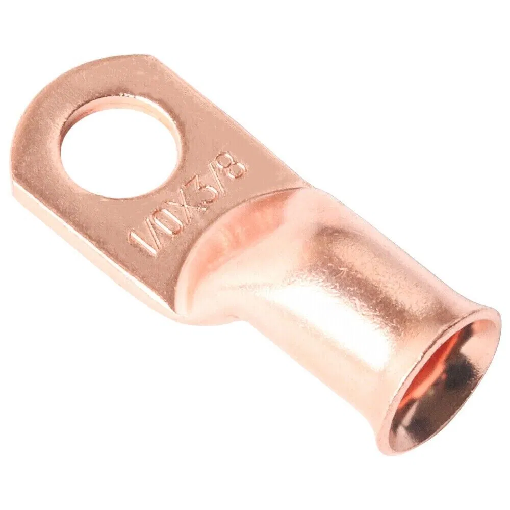20PCS 1/0 AWG Gauge Copper Lugs W/ BLACK & RED Heat Shrink Ring Terminals Wire photo 5