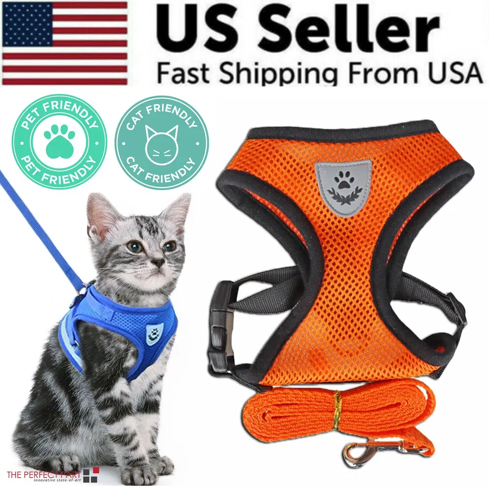 Cat Dog Pet Harness Adjustable Control Vest Dogs Reflective S M L XL Leash photo 5
