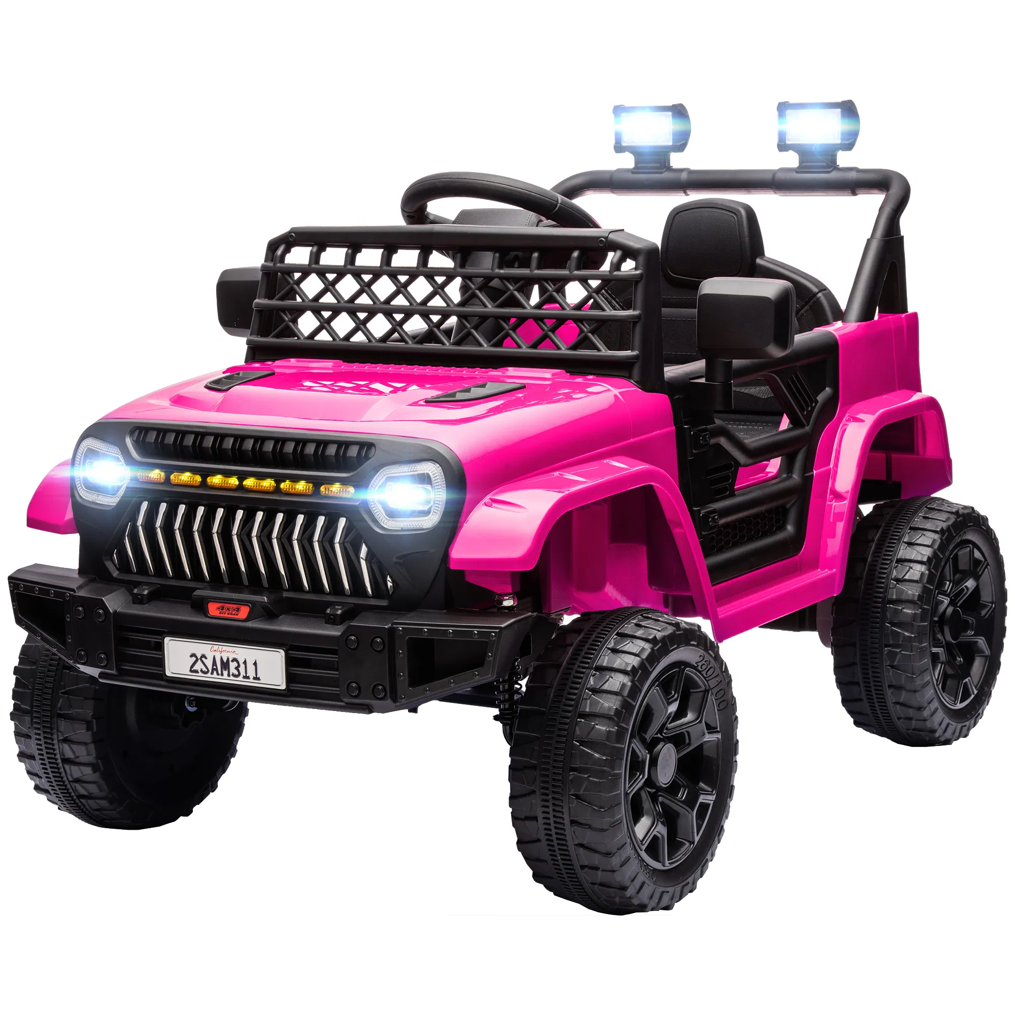 12V Ride on Truck, Electric Car for Kids with Remote Control, Suspension, 3 Speeds, USB Music Headlights, Pink photo 1