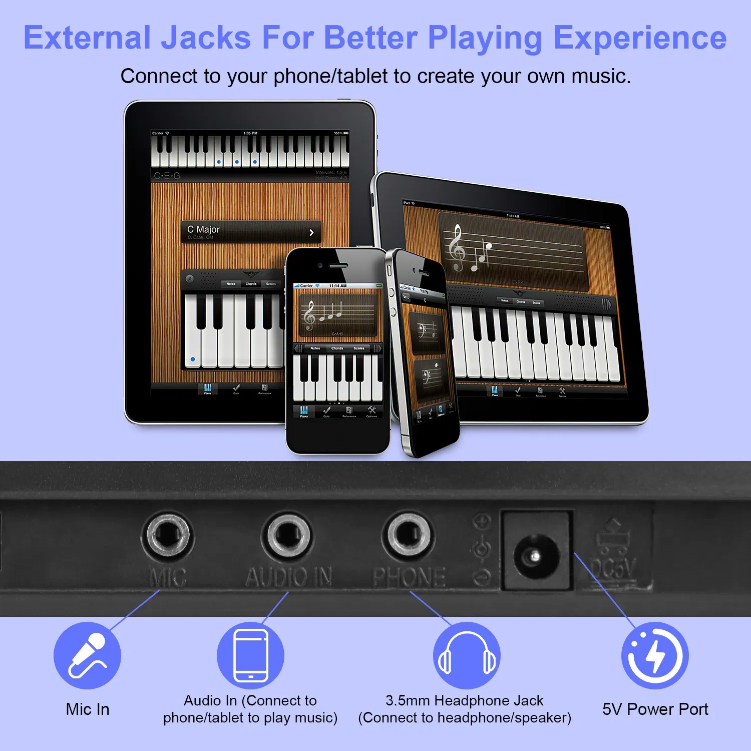 61-Key Multifunctional Piano Toy, 100 Tones & Rhythms with Microphone, Recording Function & Sheet Music Stand, Educational Keyboard for Kids Beginners photo 3