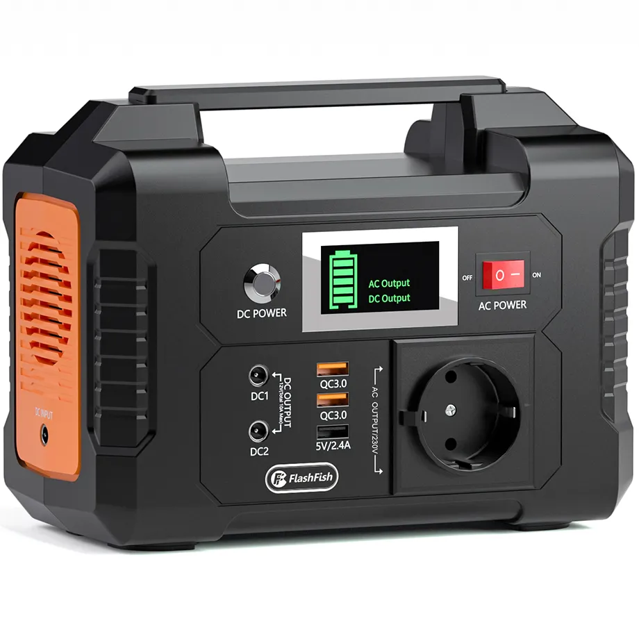 200W Portable Power Station, FlashFish 40800mAh Solar Generator with 230V AC Outlet/2 DC Ports/3 USB Ports, Backup Battery Pack Power Supply for CPAP Outdoor Advanture Load Trip Camping Emergency photo 2