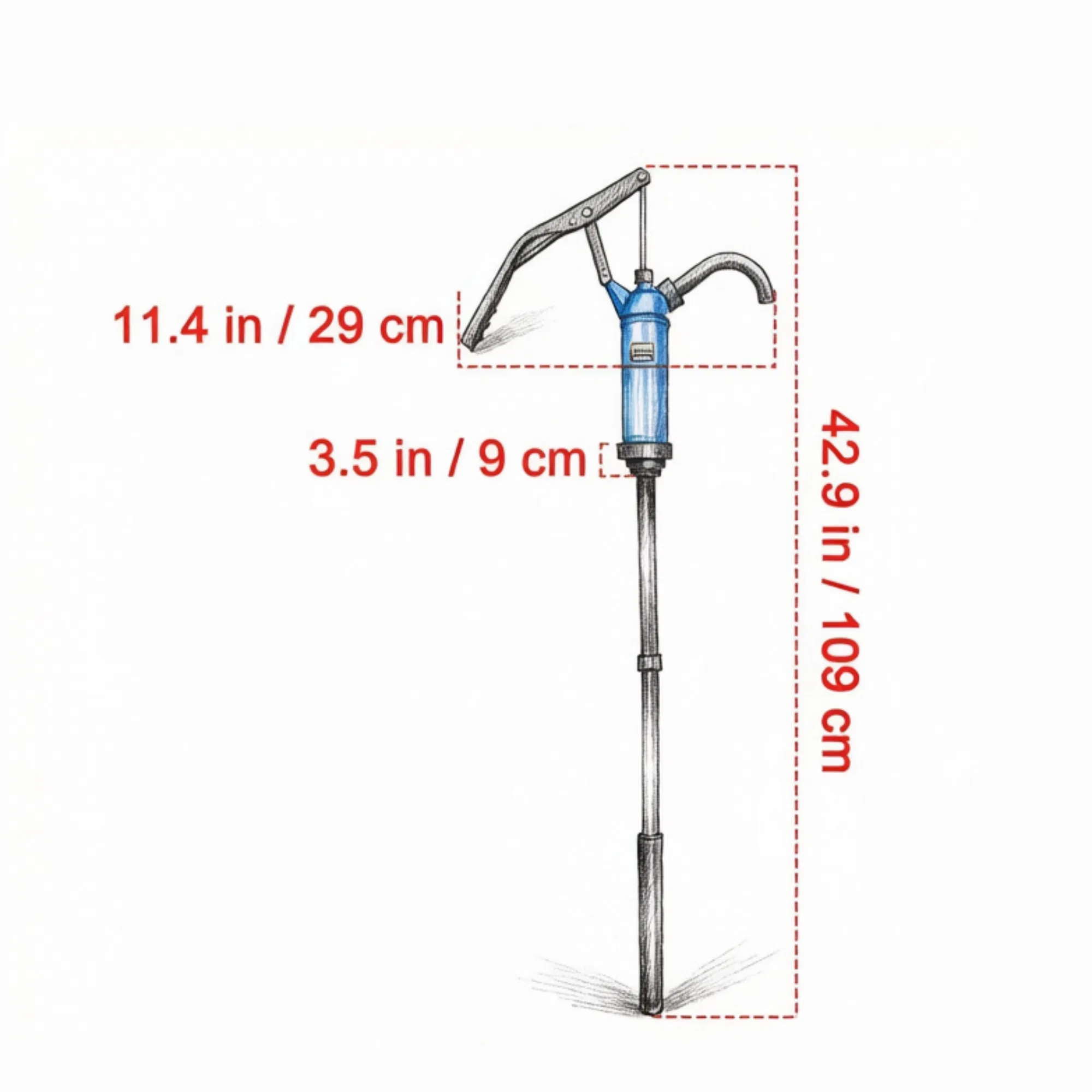 Lever-Action Barrel Pump, 9.5 oz/Stroke Hand Operated Drum Pump for 5-55 Gallon Drums photo 4