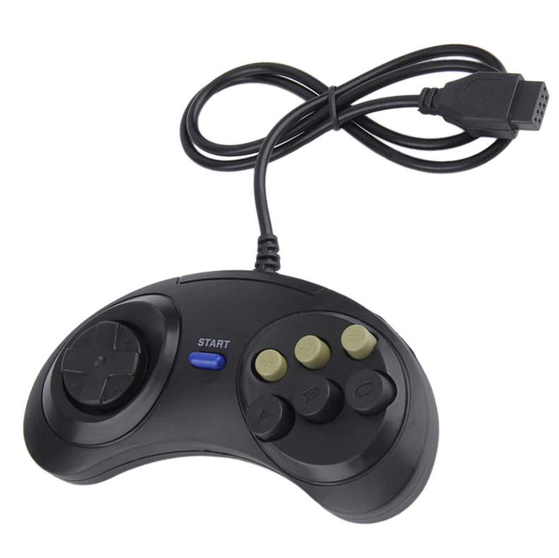 2X 6 Button Game Pad Controller For SEGA Genesis Black Old School Classic New photo 8