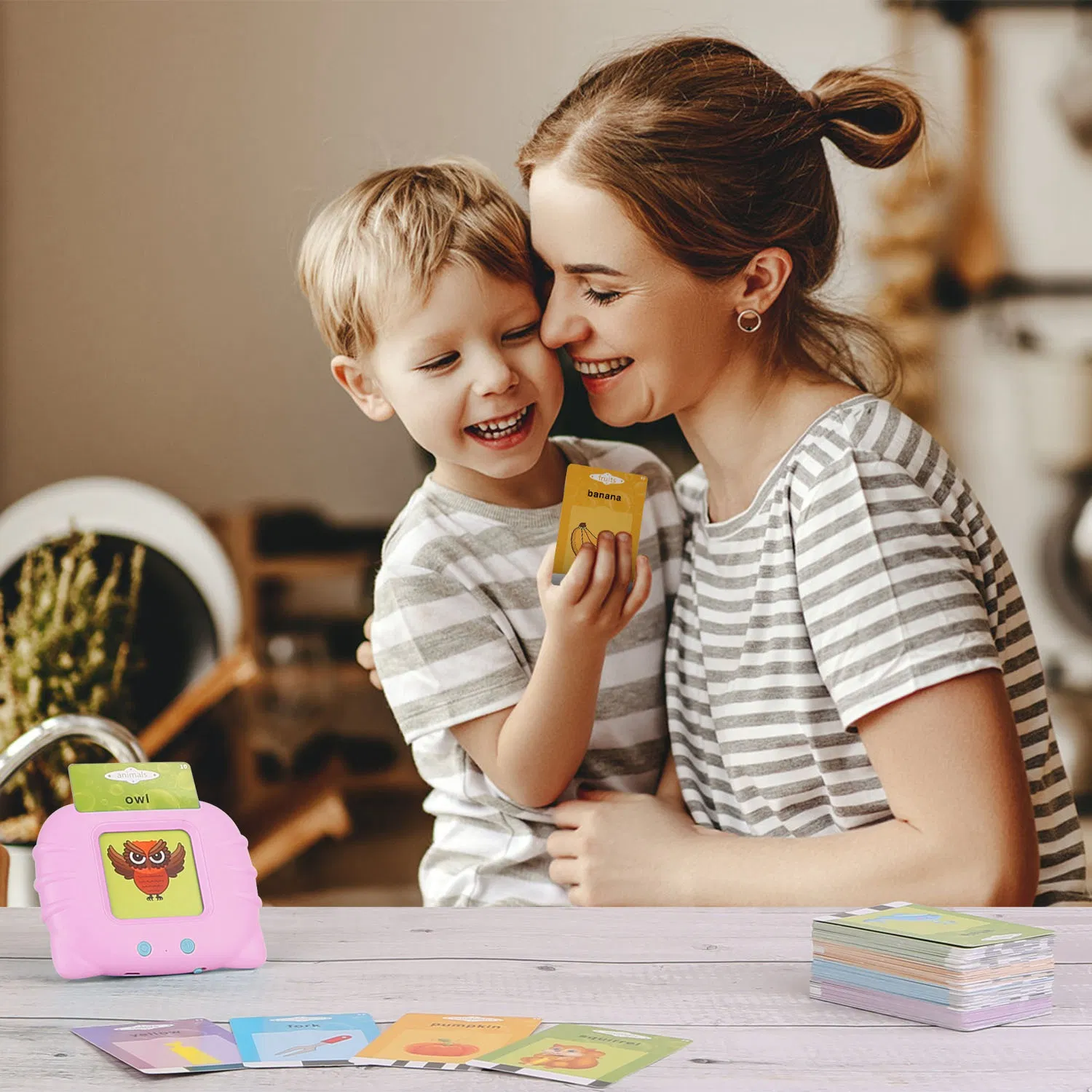 224 Words Kid Flash Talking Cards 112 Card Electronic Cognitive Audio Toddler Reading Machine Animal Shape Color Repeated Learning Cards English For Child 1-5 Years Old photo 4