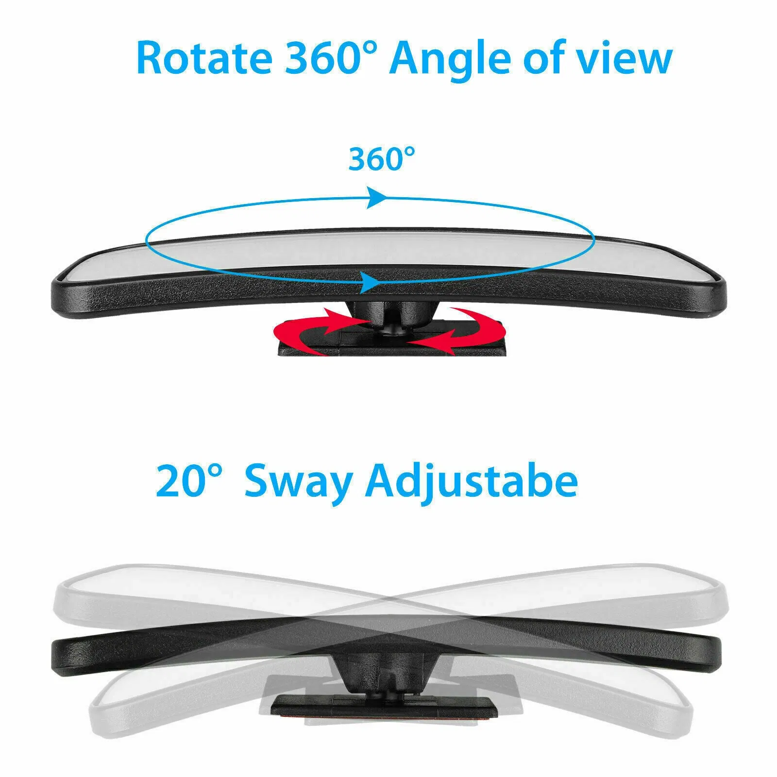 2x 360° Stick on Rear View Auxiliary Blind Spot Mirror Wide Angle Car Truck SUV photo 5