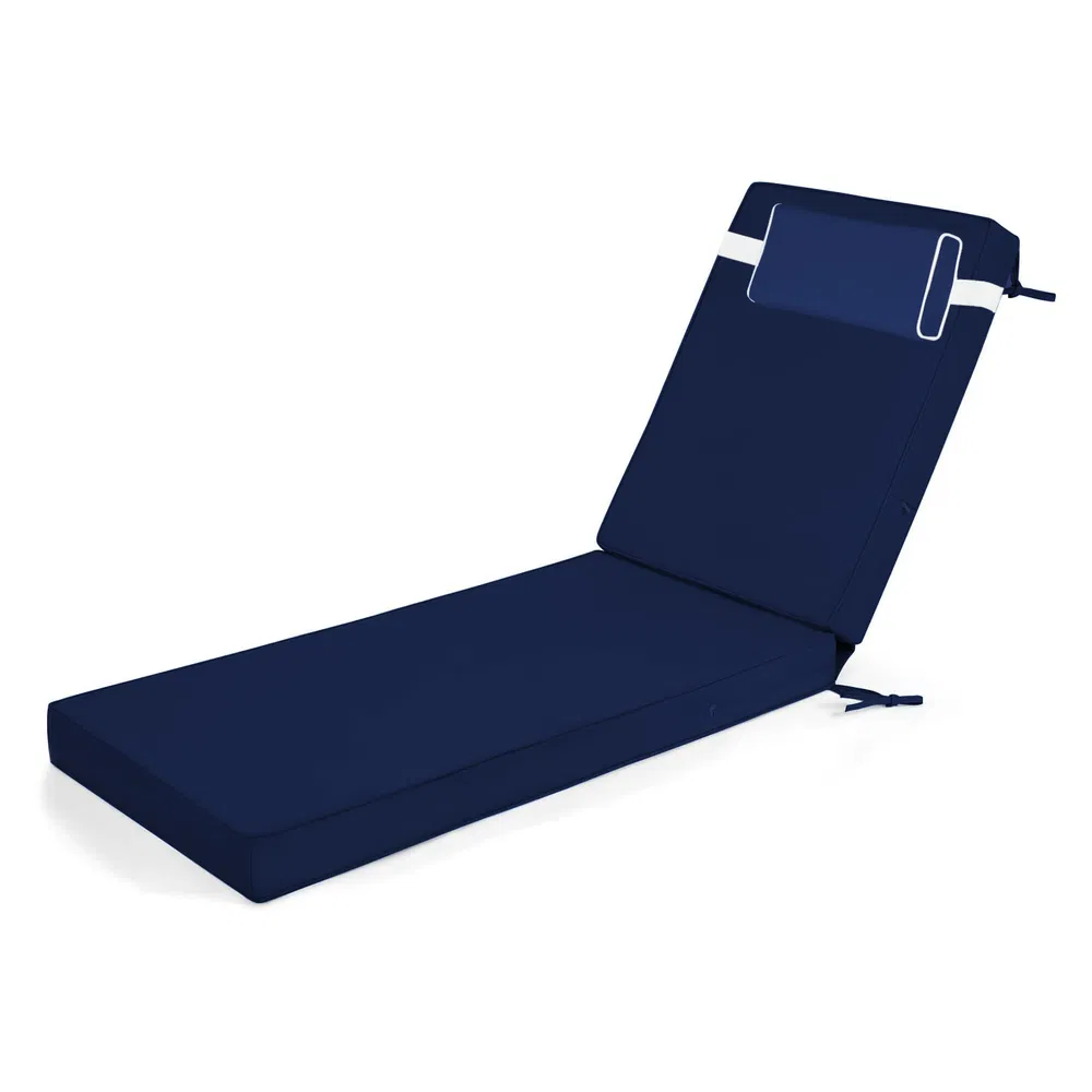 Outdoor Chaise Lounge Cushion, 72 in. x 21 in. x 3 in. Waterproof Fade-Resistant Patio Chair Pad for Pool Beach photo 7