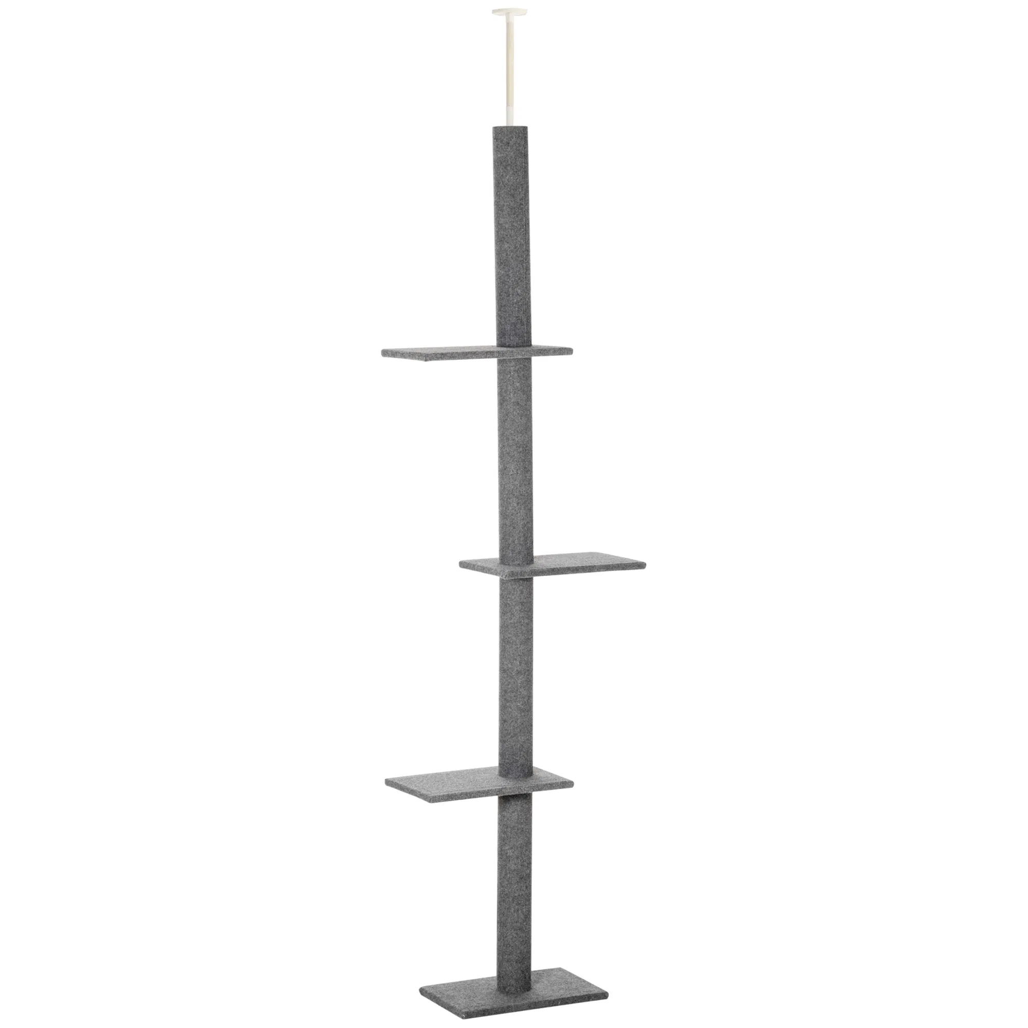 100" Floor To Ceiling Cat Tree w/ 3 Perches Activity Center for Kittens Cat Tower Furniture, Grey photo 1
