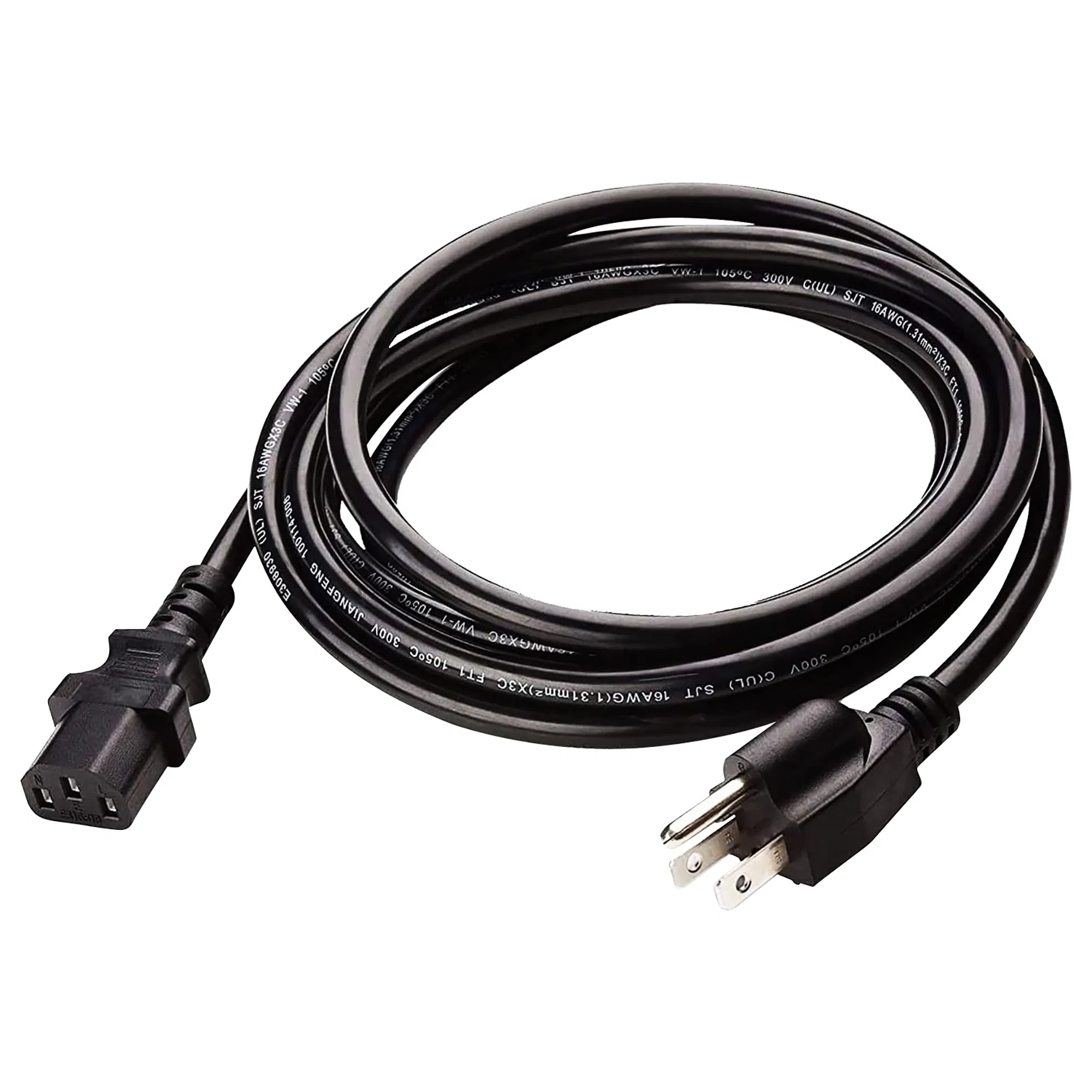 5 Core AC Power Extension Cord 10Ft 3 Prong Adapter 16AWG/2C 125V 13A US Polarized Male to Female - PC 1002 photo 1