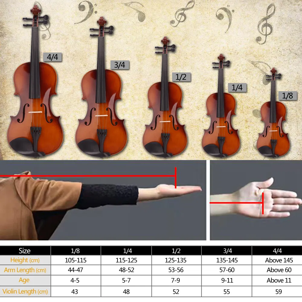 New 4/4 Acoustic Violin Case Bow Rosin Natural photo 3