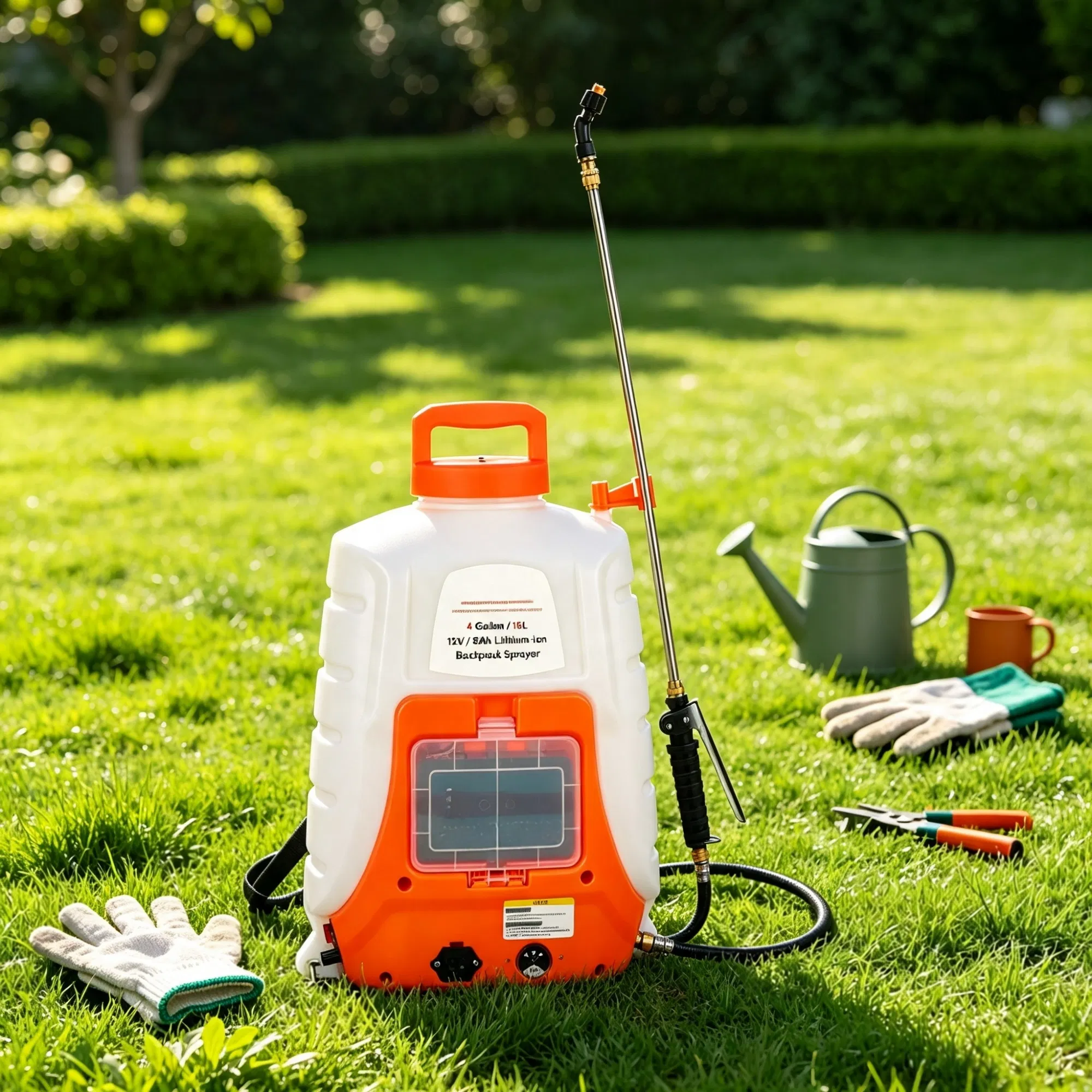 Battery Powered Backpack Sprayer, 0-90 PSI Adjustable Pressure, 12V 8Ah Battery, 8 Nozzles & 2 Wands, Wide Mouth Lid, for Weeding & Cleaning photo 4