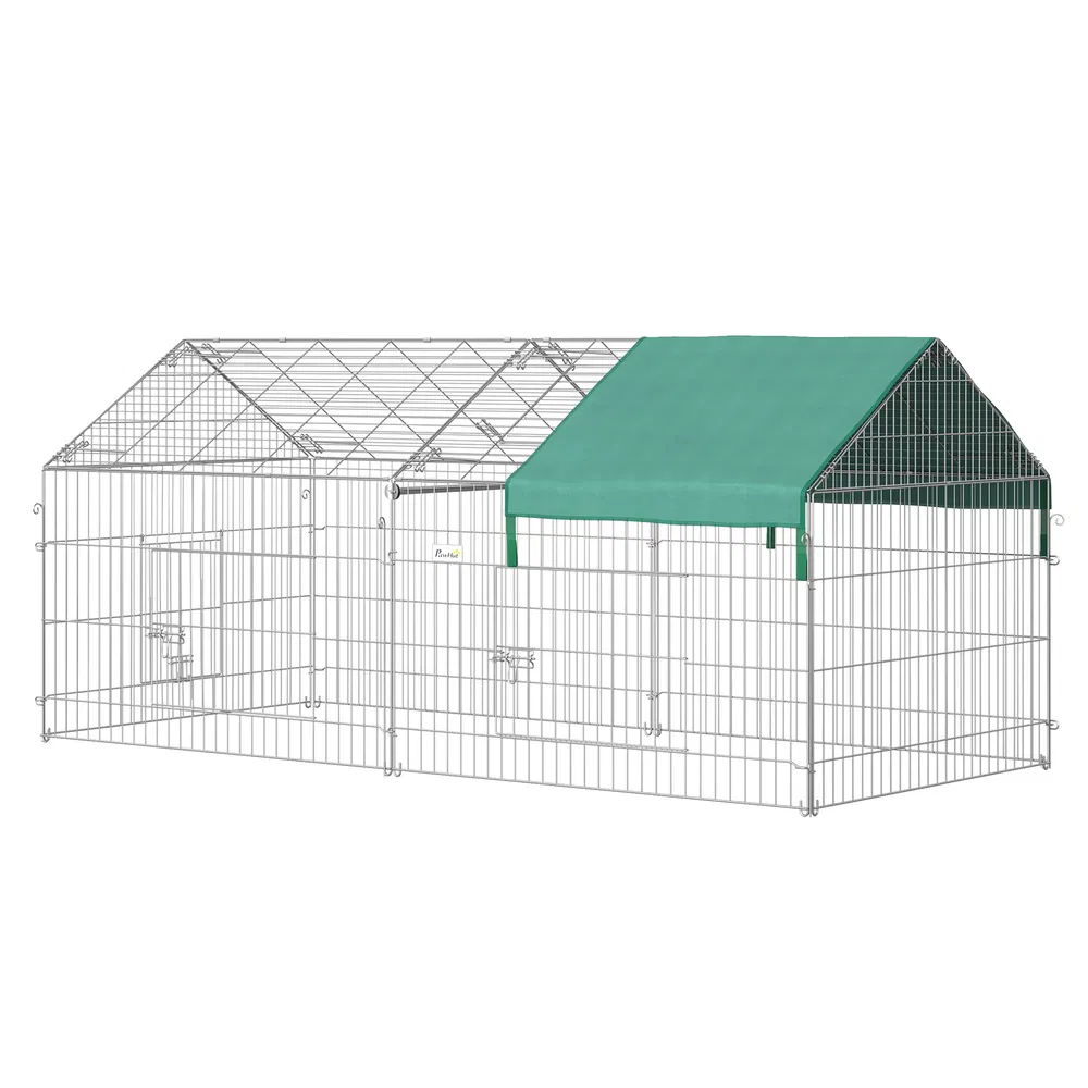 87x41x41-IN Catio Rabbit Guinea Pig Cage Chicken Coop Run, Small Animal Enclousure Outdoor Indoor with Cover and Multiple Doors, Green photo 7