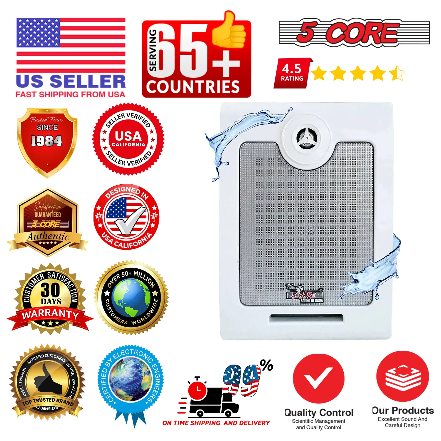 5Core Wall Mount Speakers 2Way Passive 500W/100W Outdoor Wired Audio System photo 5