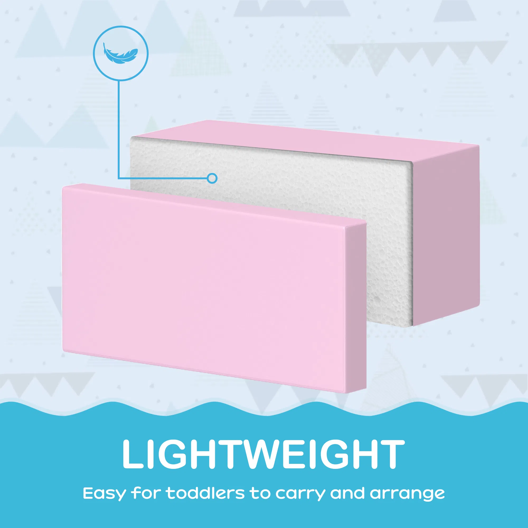 7 Pieces Soft Play Foam Climbing Blocks, Indoor Modular Kids Play Toys for Climbing, Crawling, Sliding, Light Colour photo 6
