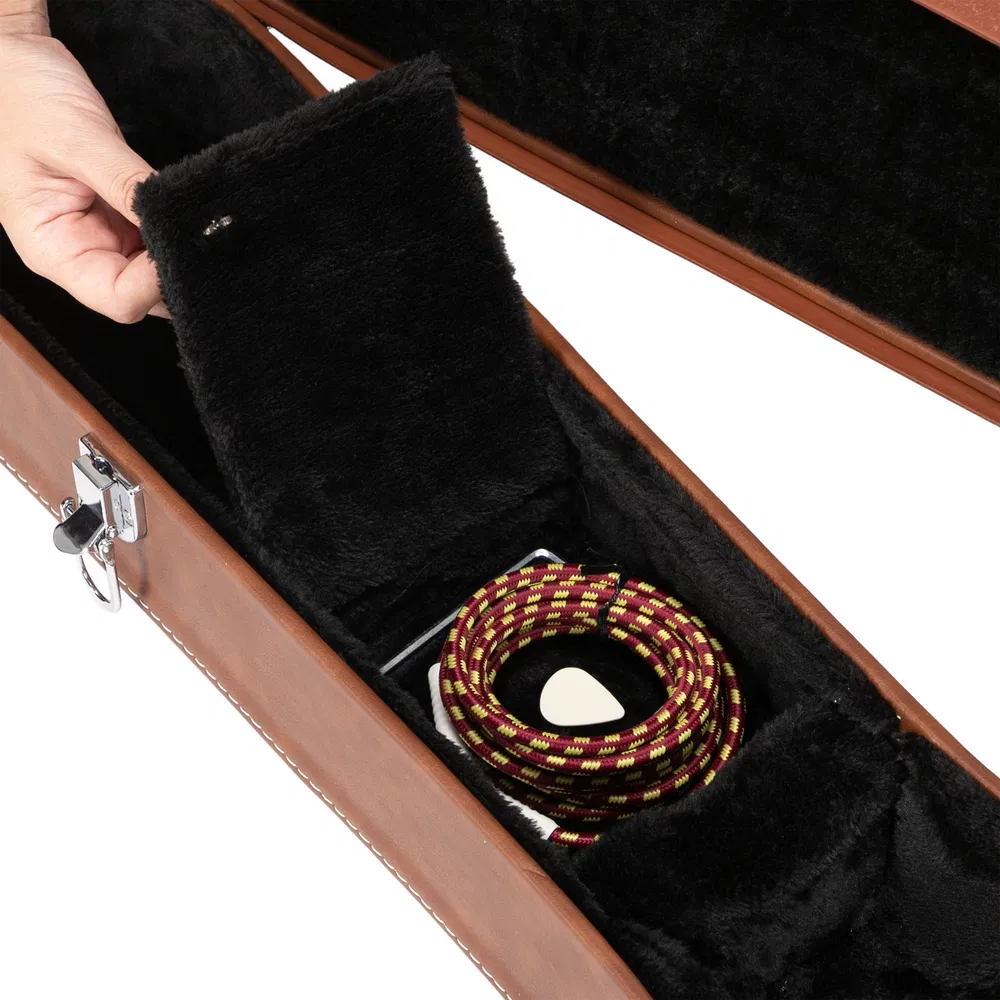 [Replace 13657298] Hard-Shell Electric Guitar Case for GLP Style Electric Guitar Bulge Surface Brown photo 3