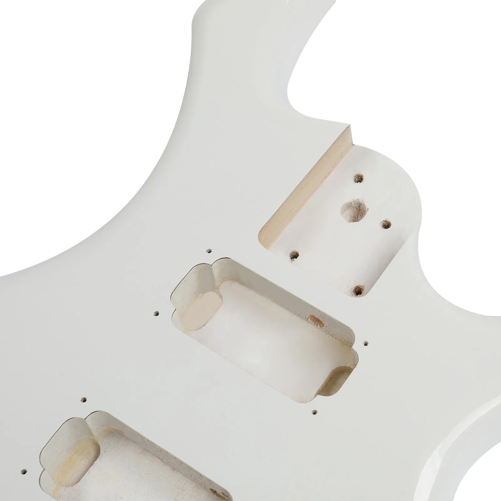 DIY 6 String Flame Shaped Style HSH Electric Guitar Kits with Mahogany Body, Maple Neck and Accessories White photo 7