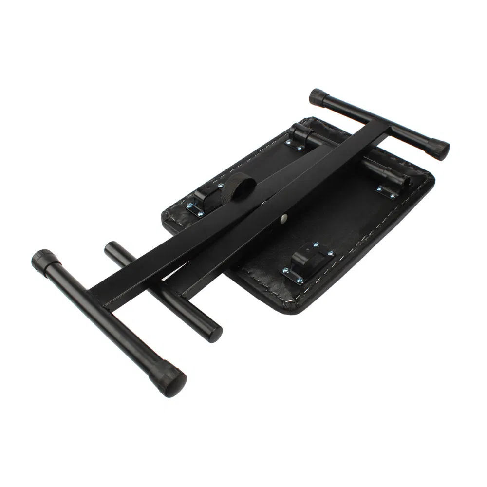 Dual-tube X-Shape Keyboard Stand + Adjustable Folding Piano Bench Stool Seat Black photo 6