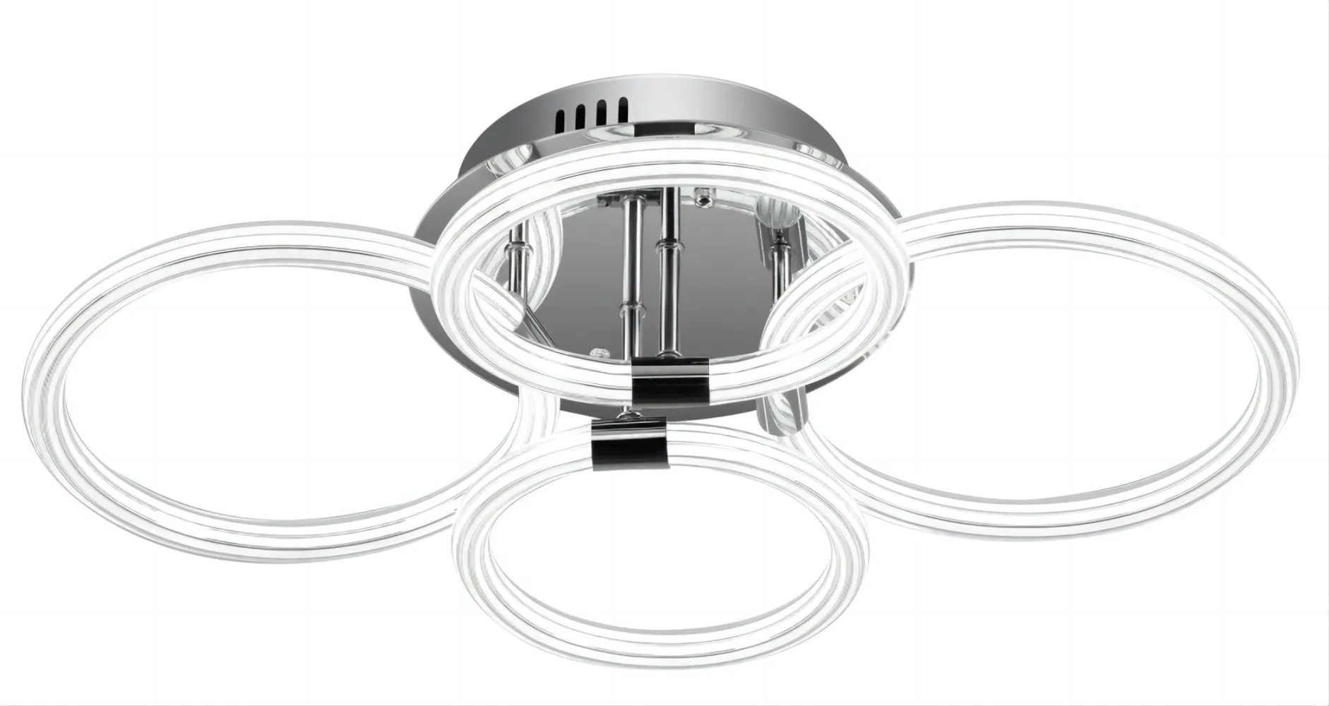 Modern LED Flush Mount Ceiling Light with Dimmable Remote Control, 6Rings Acrylic for Bedroom, Living Room, Kitchen, Office Lamps (4 heads)[Unable ship weekends, TK/TEMU only for pickup] photo 1