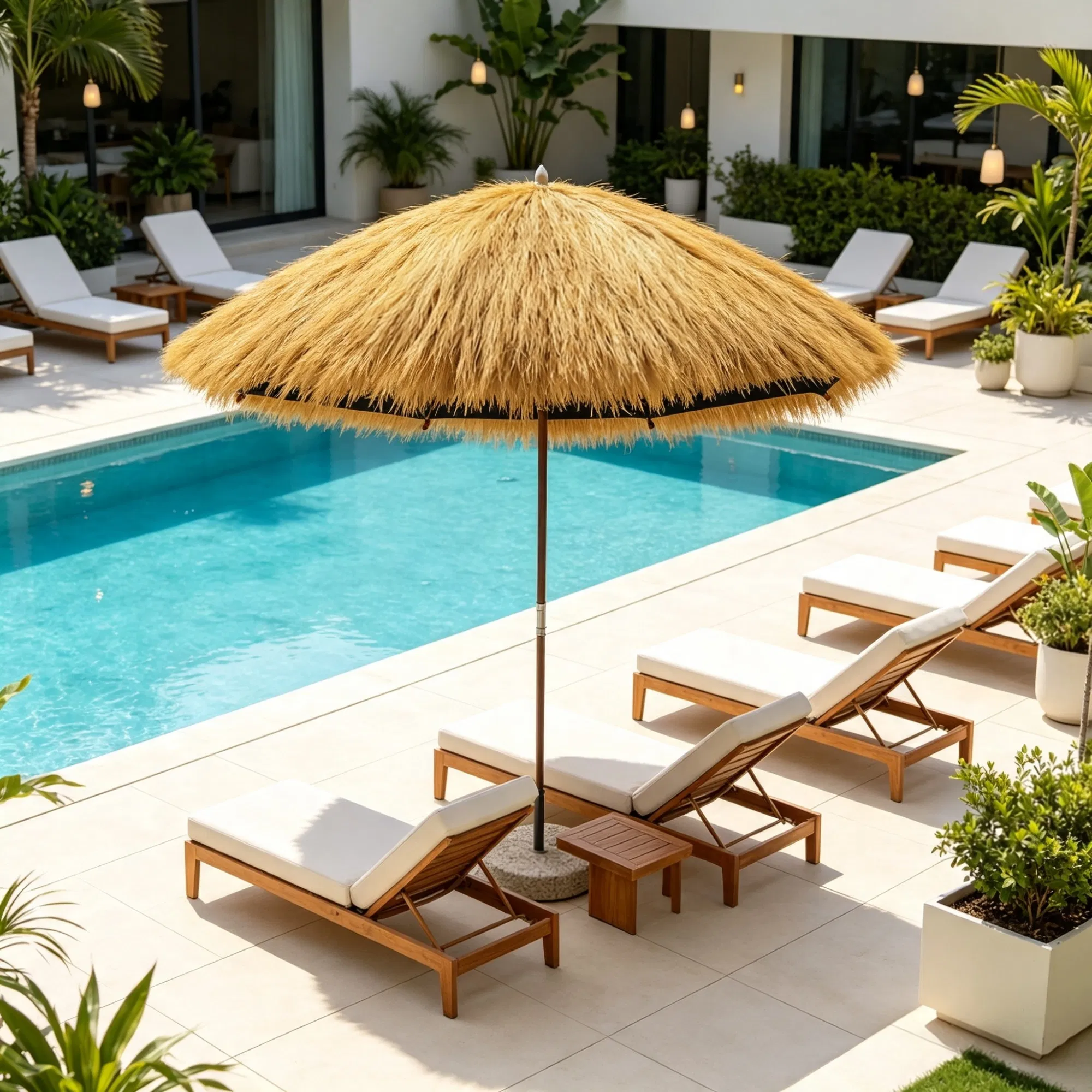 Waterproof Artificial Thatch Roof Roll (1.3 x 3.9 ft) for Bar & Tropical Dcor(Only artificial thatched roof roll) photo 1