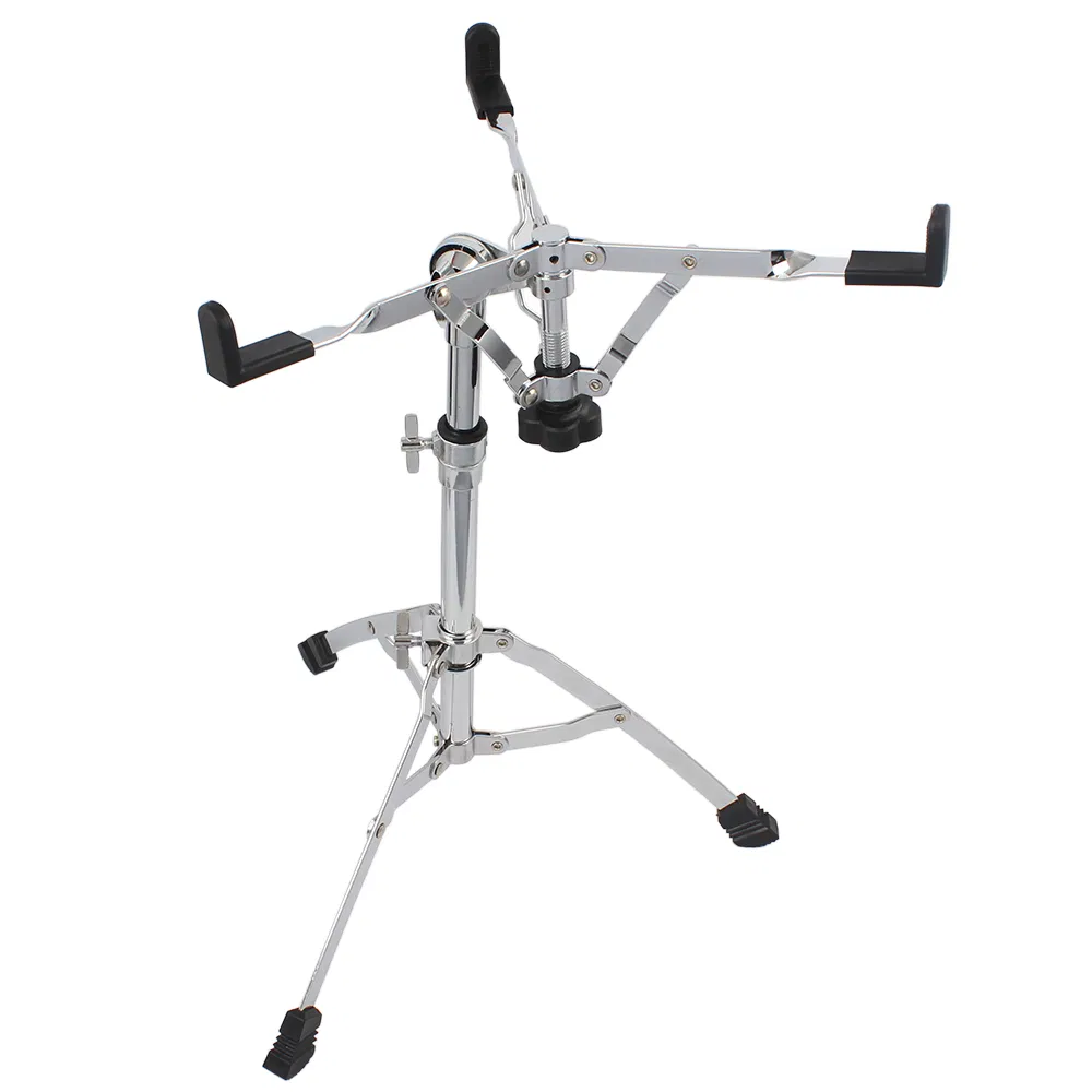 Chrome Plated Dumb Snare Drum Stand Tripod Silver photo 1