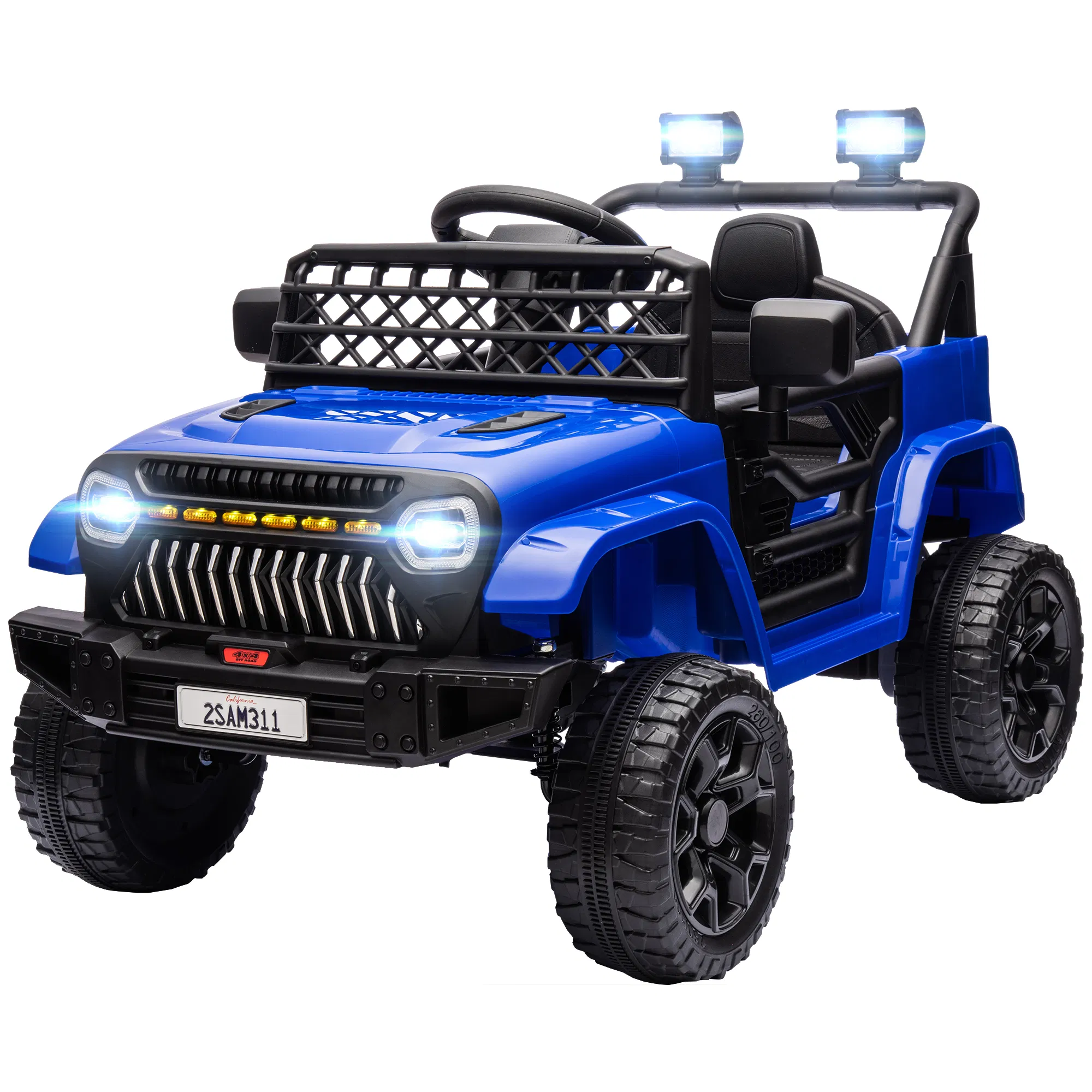 12V Ride on Truck, Electric Car for Kids with Remote Control, Suspension, 3 Speeds, USB Music Headlights, Dark Blue photo 1