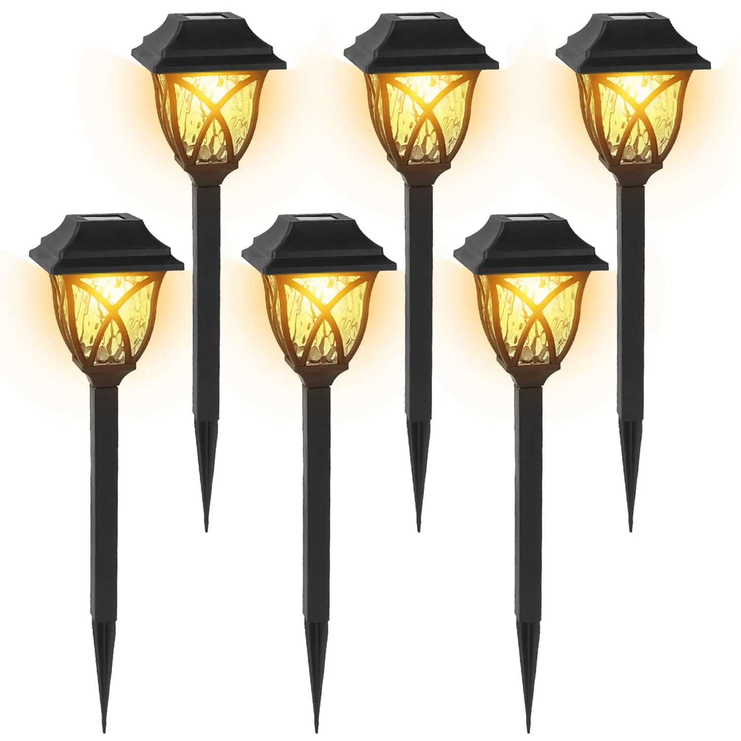 6Pack Solar Powered Stake Light Outdoor Decorative Landscape Lamp IP45 Waterproof Auto On Off Outdoor Light for Pathway Garden Yard Patio photo 2