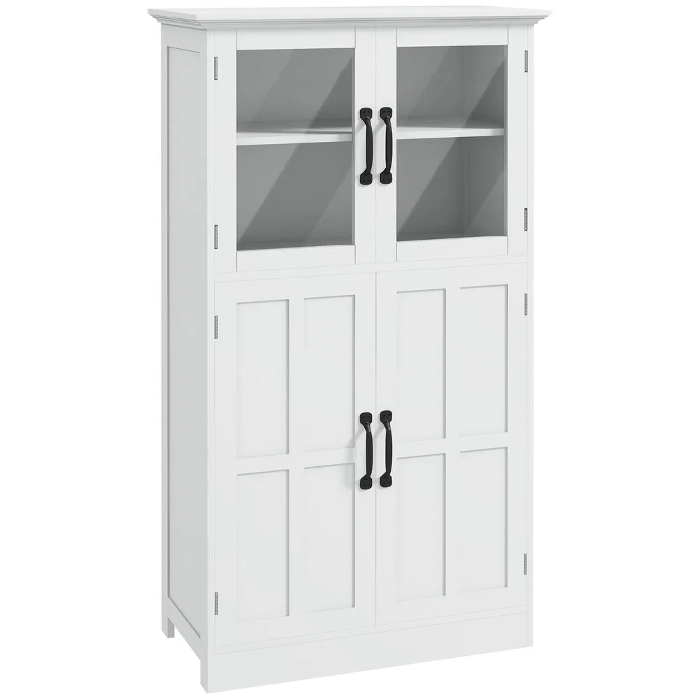 Modern Sideboard Cabinet, Freestanding Sideboards and Buffets with Glass Doors, 4-tier Shelving and Adjustable Shelves photo 7