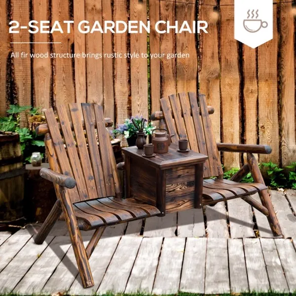 Wooden Chair Loveseat with Inset Ice Bucket Garden chairs/courtyard chairs photo 6